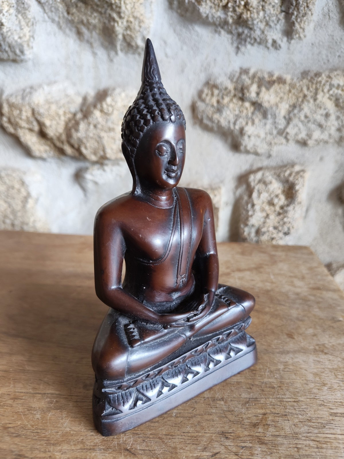 Seated Buddha Resin Statue, Good Condition
