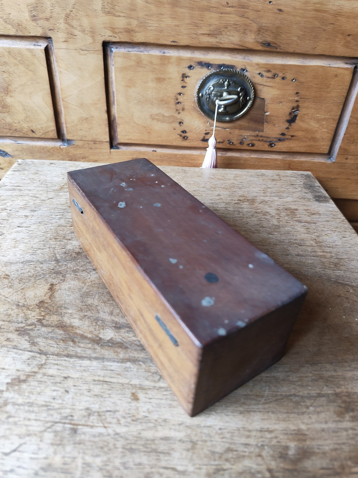 アンティークフランス製フィールド顕微鏡(箱入り)