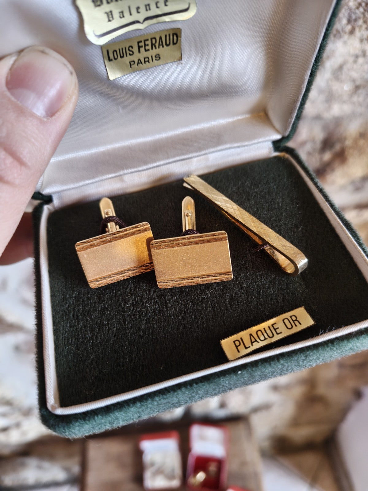 Nine Pairs of Cufflinks, Gold-Plated, French