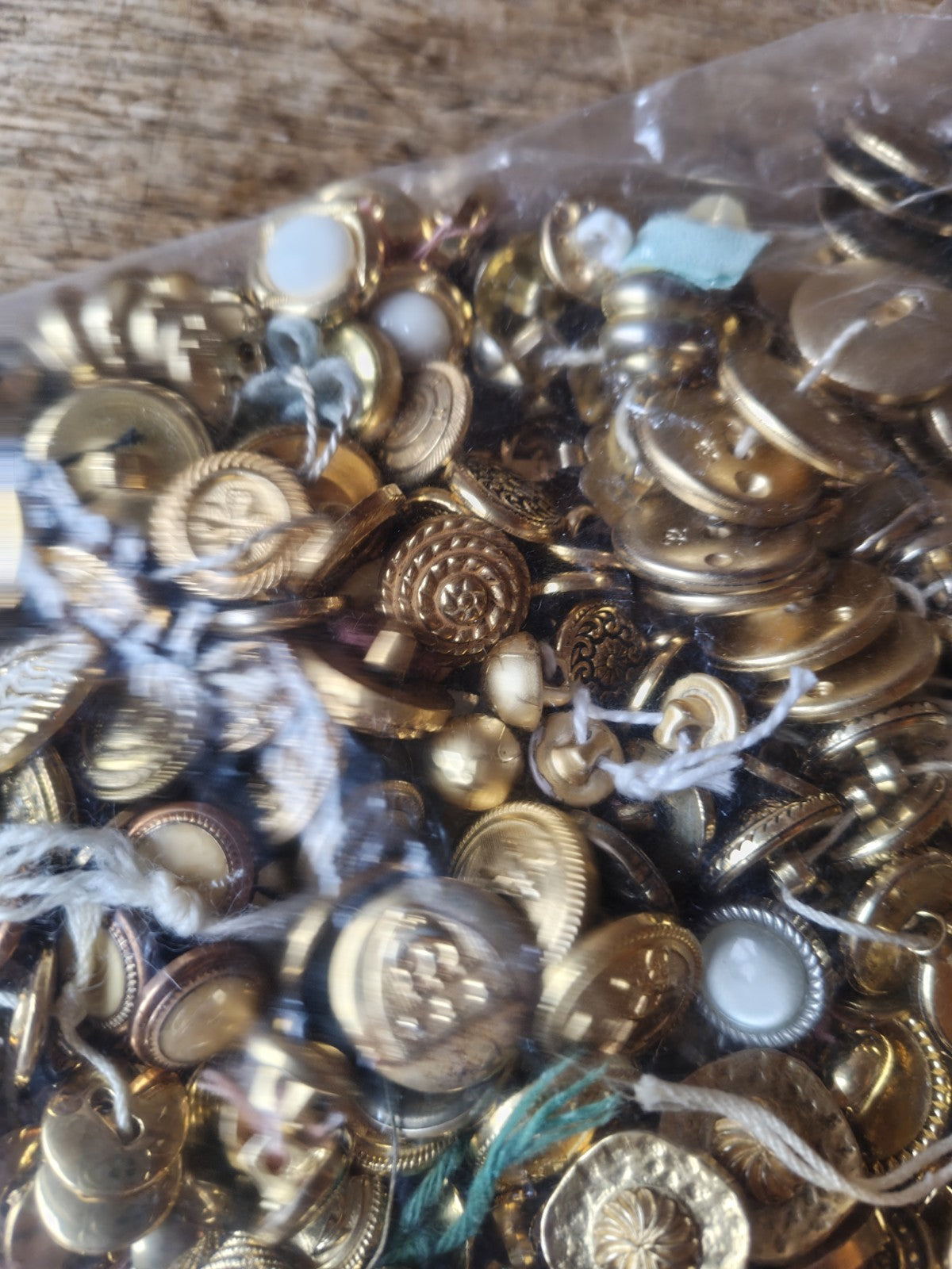 Large Lot of Bulk Vintage Gold Buttons France