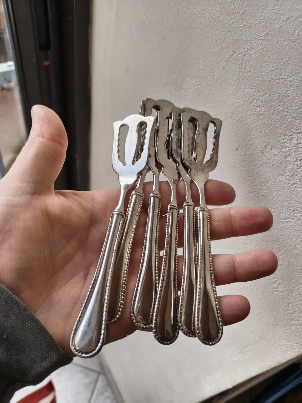 Set of Six Antique French Petit Four Spoons