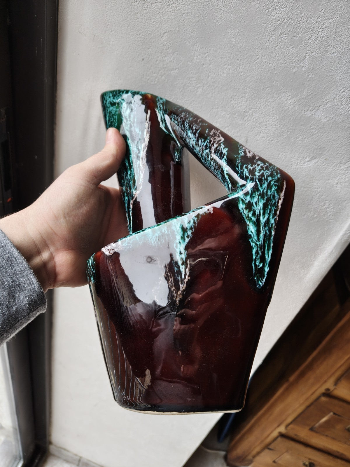 ヴァロリスのオレンジジュースサービス、グリーン、アールデコ、崇高、署名入りシム