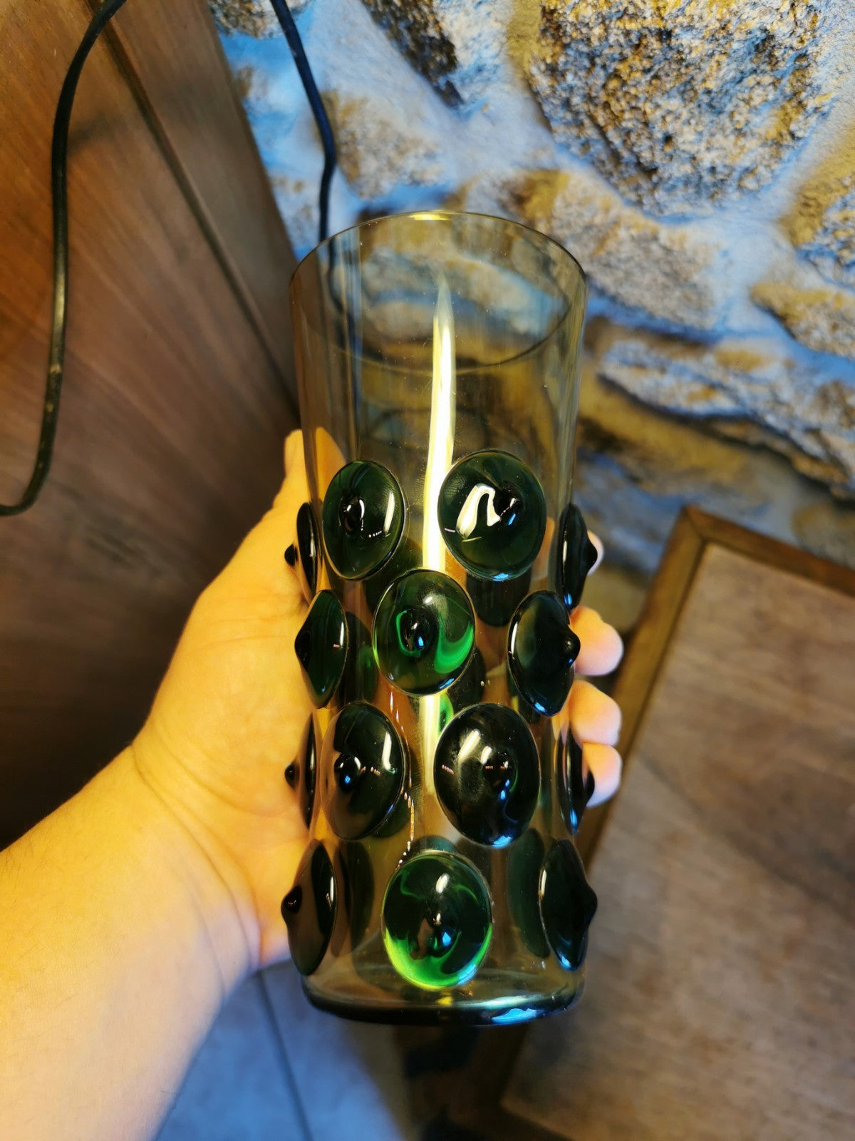 Superb Mid-Century or 1970s Vase, Very Beautiful Piece with Green Dot