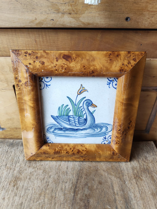 Hand-Painted 19th Century Tile, Delft? Blue, Antique