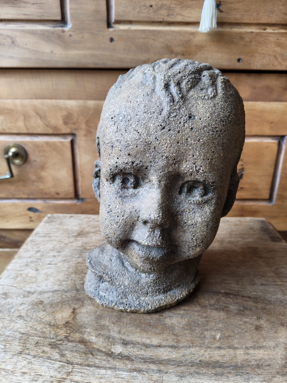 Large Antique Child Head Sculpture