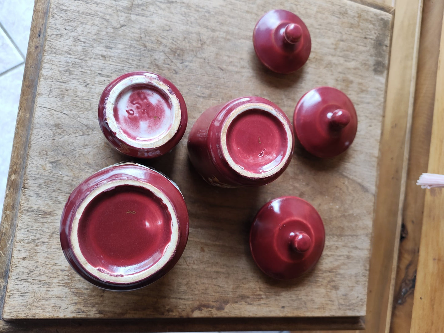 Set of Three ART NOUVEAU Pots France, 1900