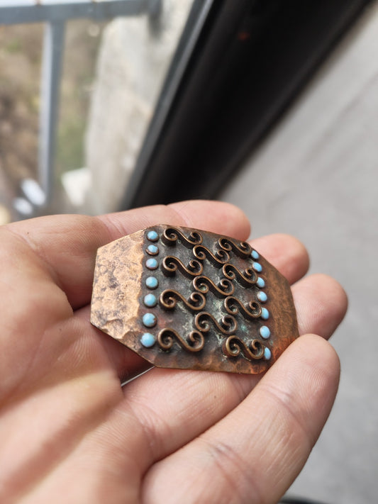 アールデコ ブローチ、ジャン・オージス、エナメルブロンズ