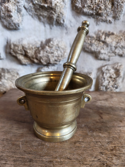 19th Century Brass Mortar and Pestle