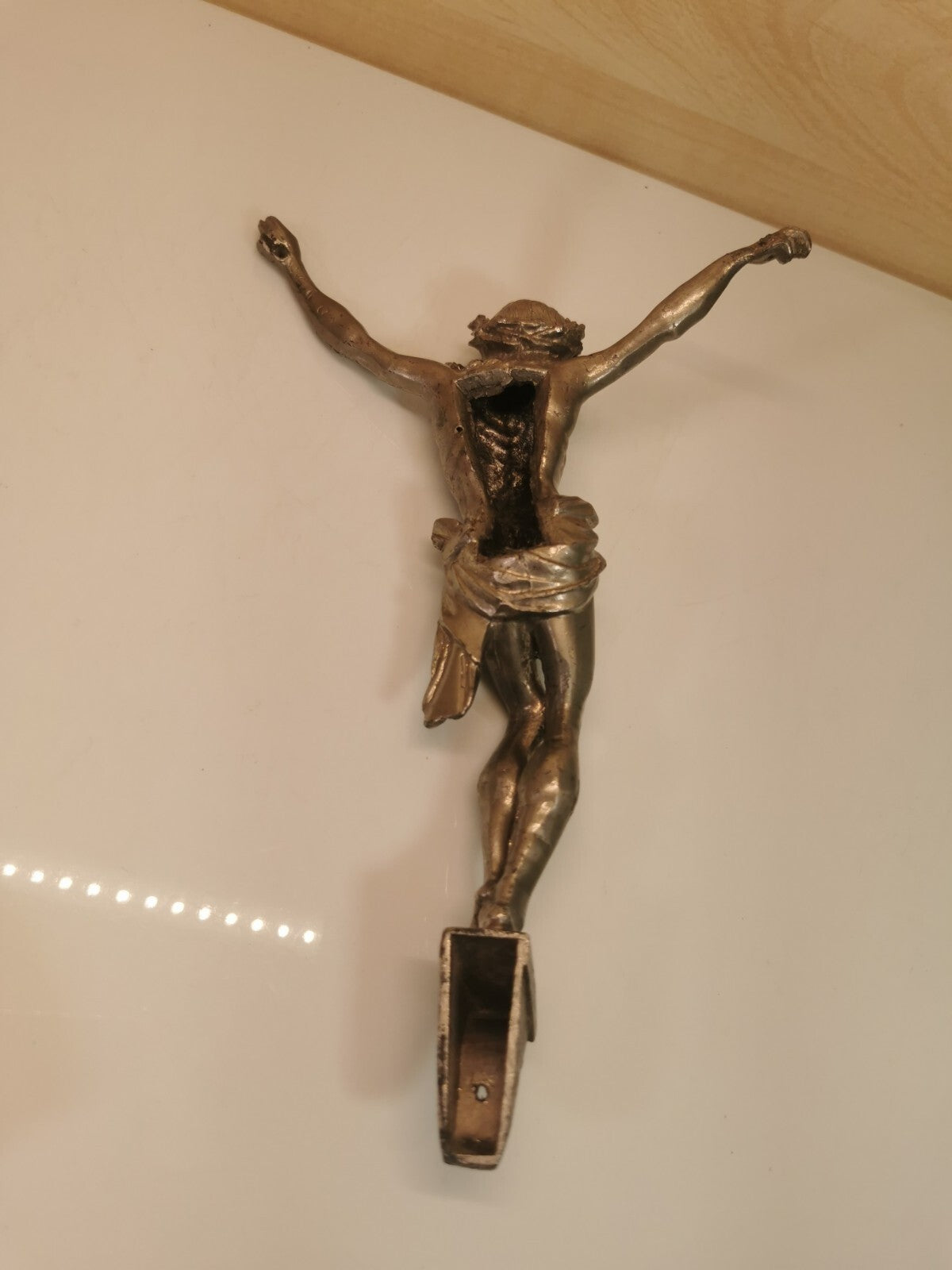 Superb Antique Christ Figure in Tin or Lead, Religion, Jesus, Christianity