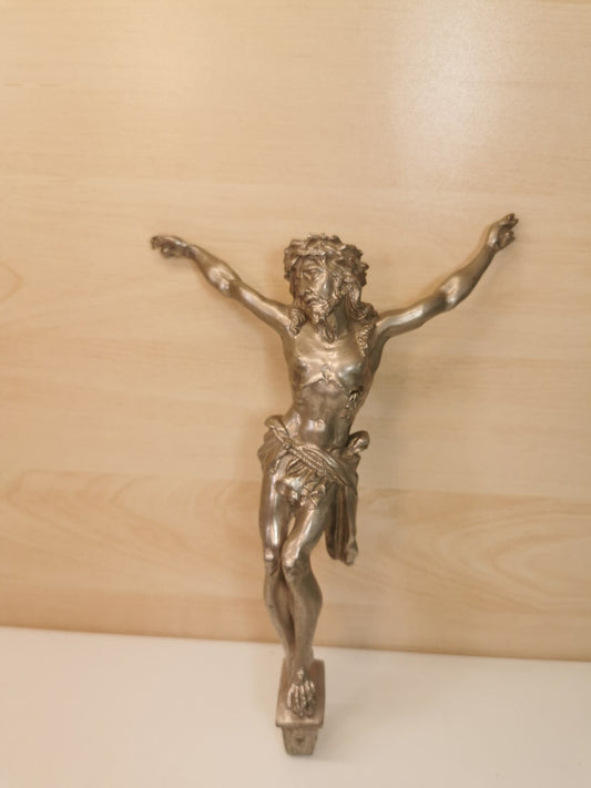 Superb Antique Christ Figure in Tin or Lead, Religion, Jesus, Christianity