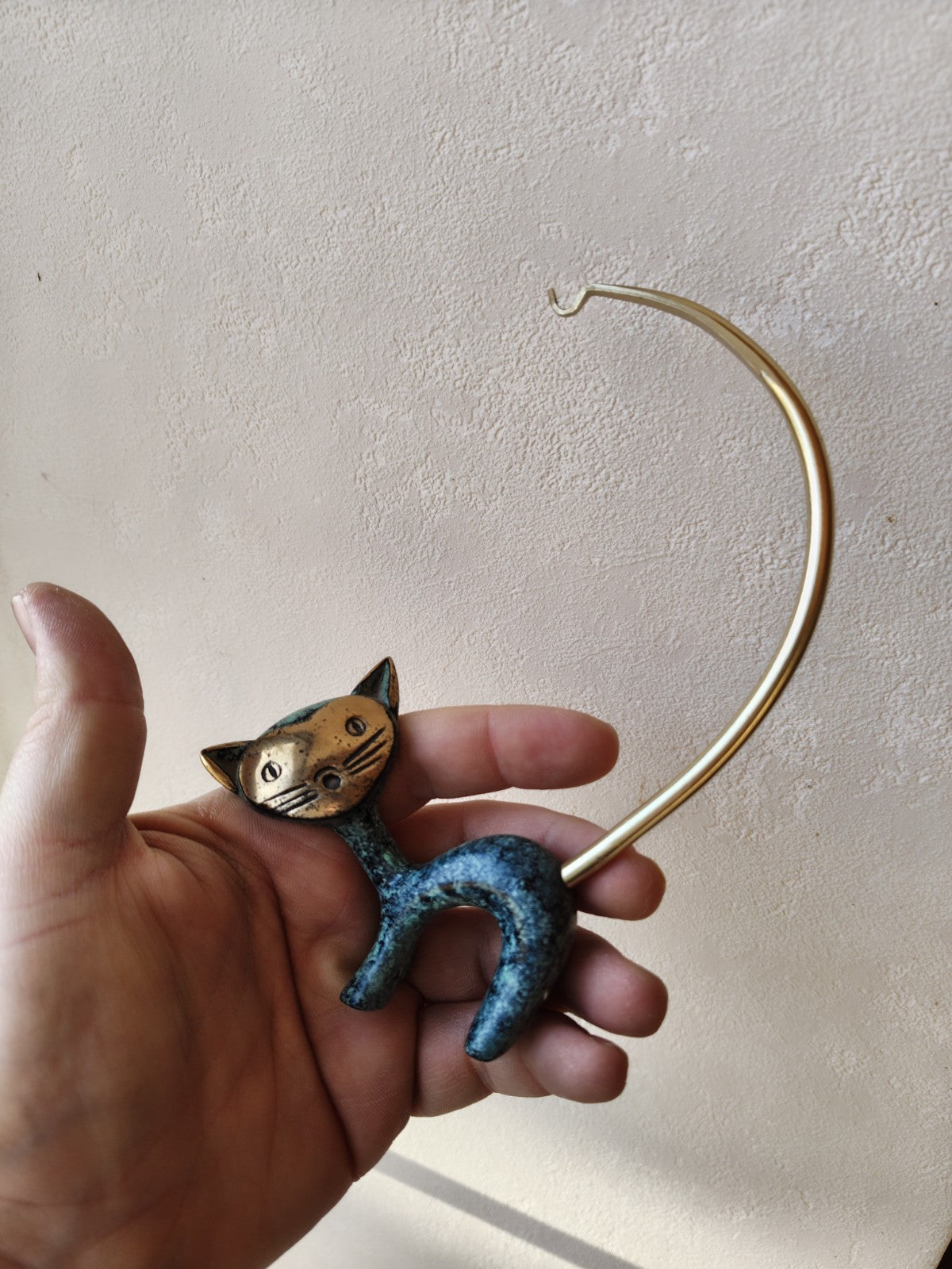 Cat Ring Holder in Brass by Walter Bosse
