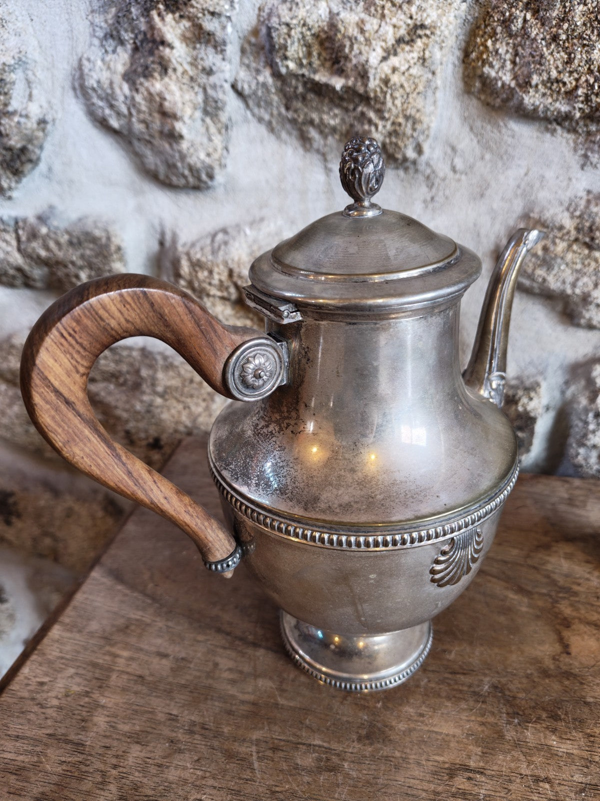 Silver-Plated Metal Teapot Set with Small Creamer