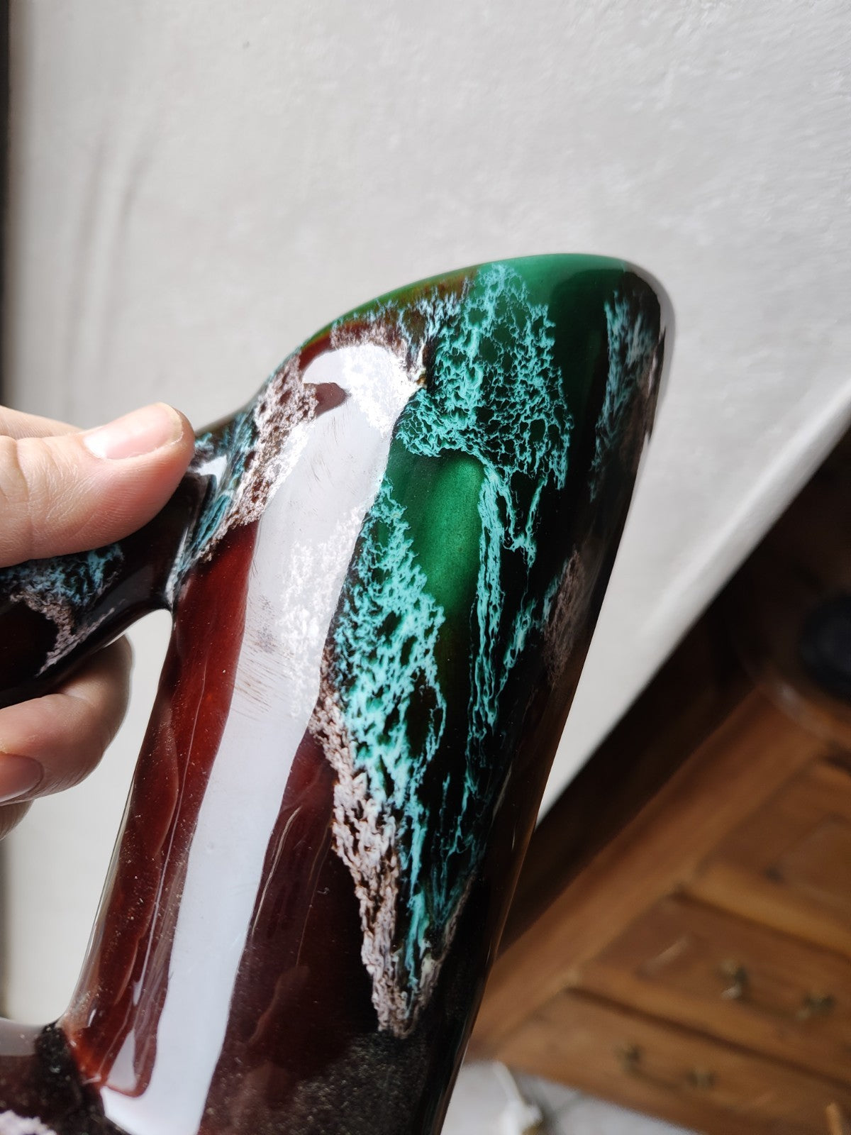 ヴァロリスのオレンジジュースサービス、グリーン、アールデコ、崇高、署名入りシム