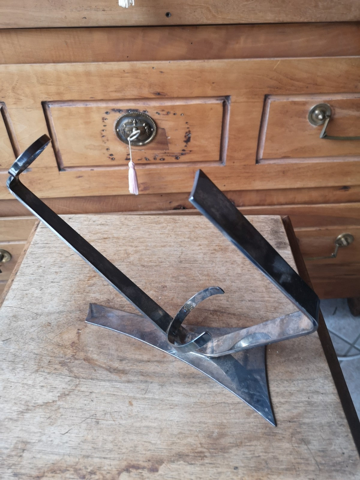 Superb French Art Deco 1930 Bottle Holder, Silver-Plated Metal