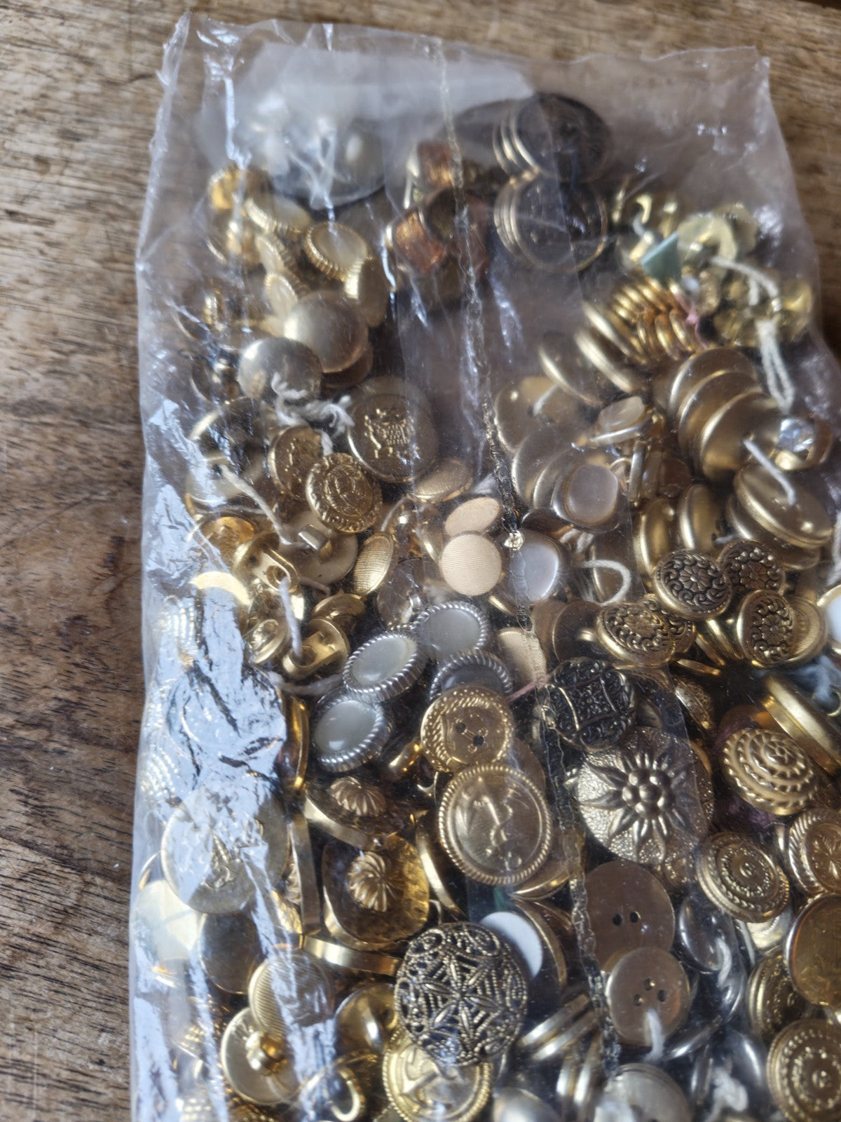 Large Lot of Bulk Vintage Gold Buttons France