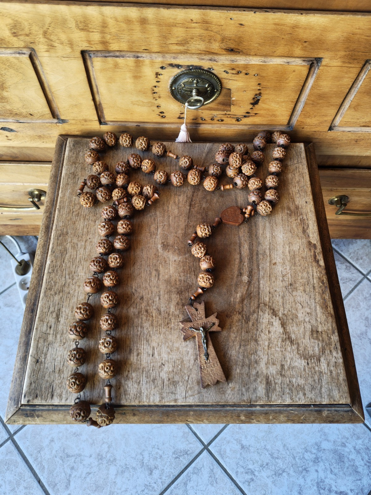 Lot of 2 Large Wooden Rosaries, Sacred Art, Religious