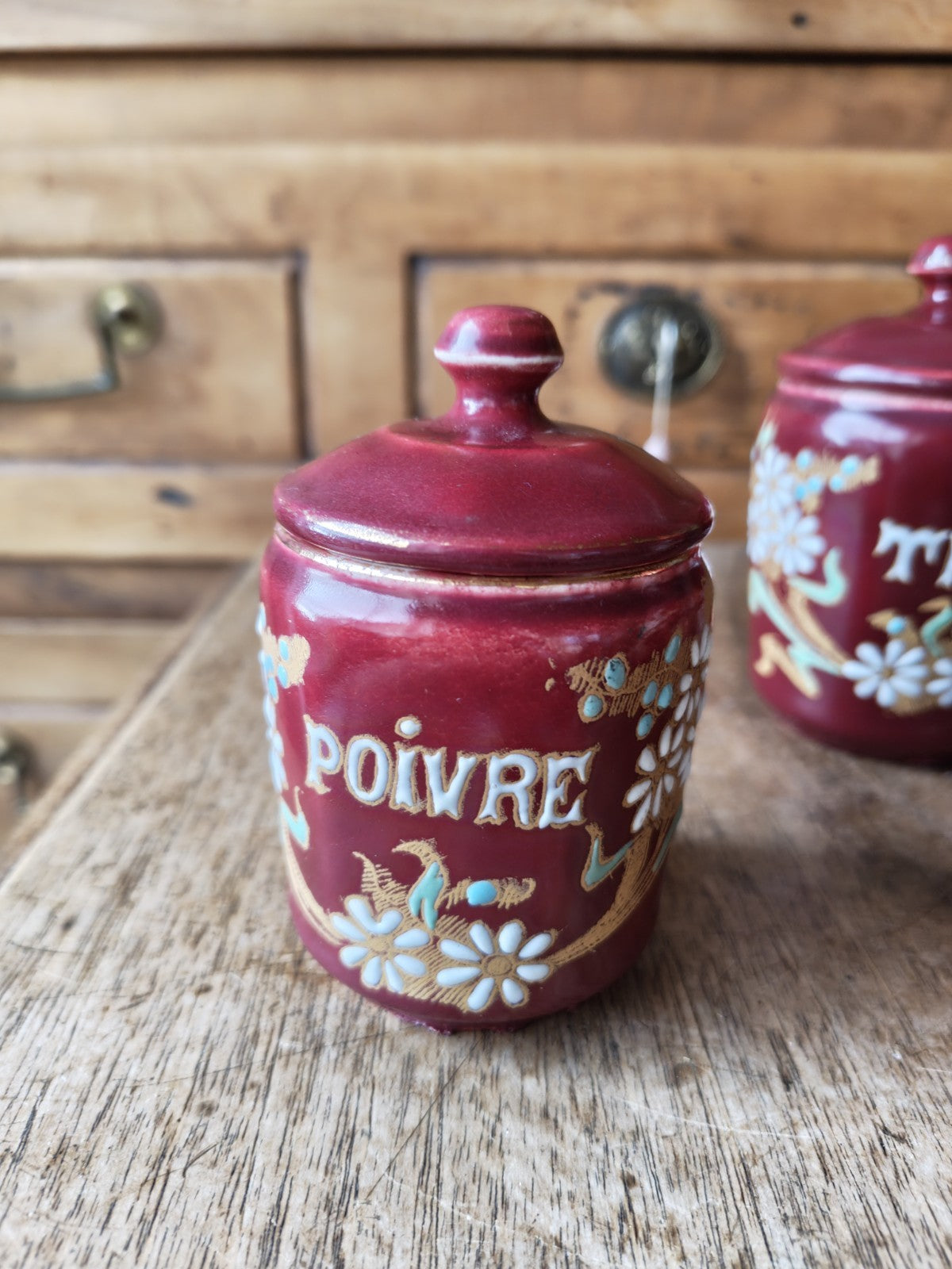 Set of Three ART NOUVEAU Pots France, 1900