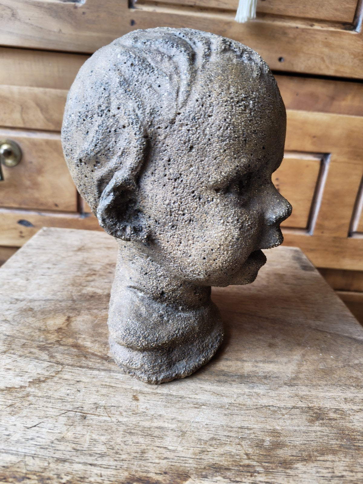 Large Antique Child Head Sculpture