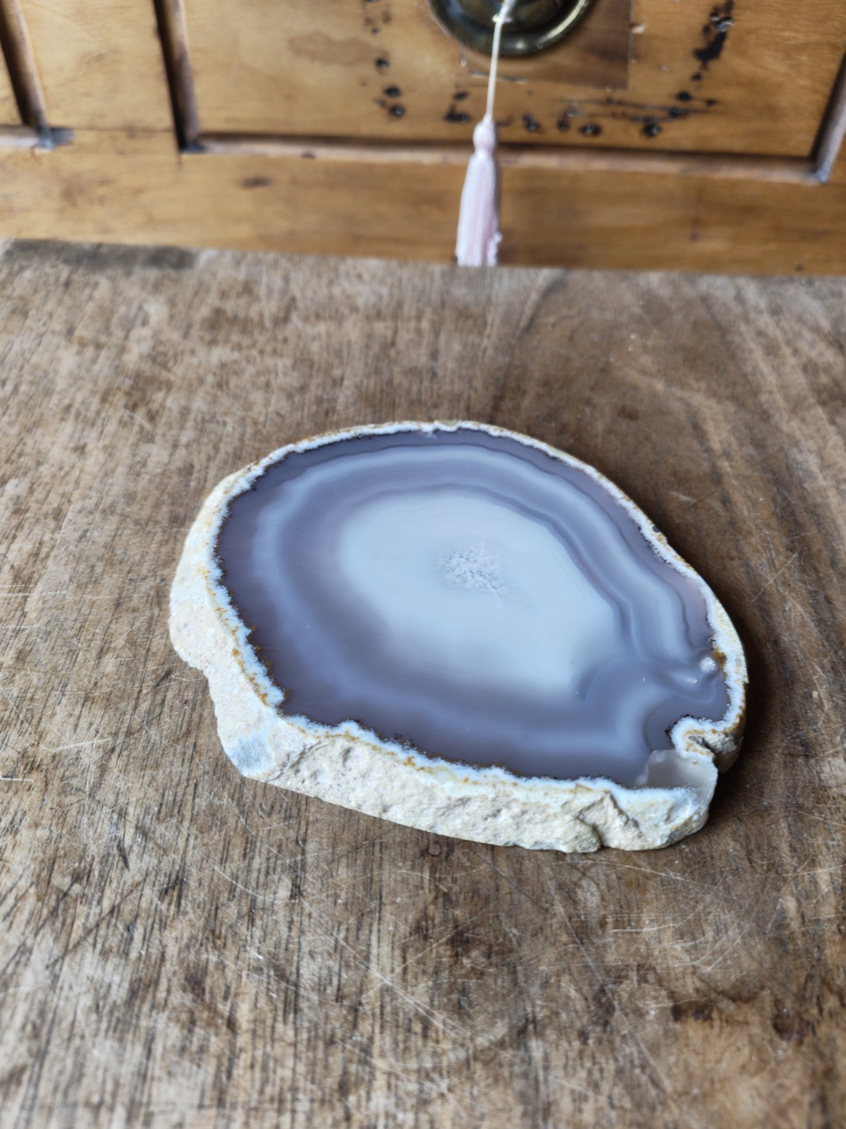 瑪瑙スライスの小物入れ、宝石コレクション、ヴィンテージ鉱物