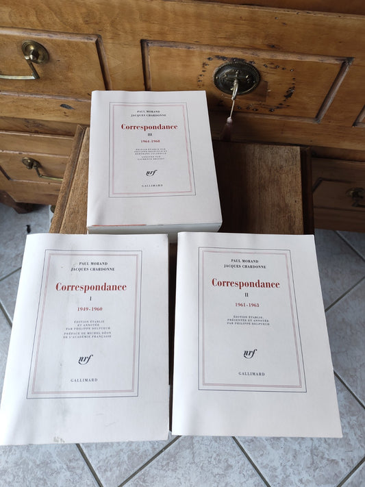 Lot of 3 Volumes Correspondence by Paul Morand and Jacques Chardonne