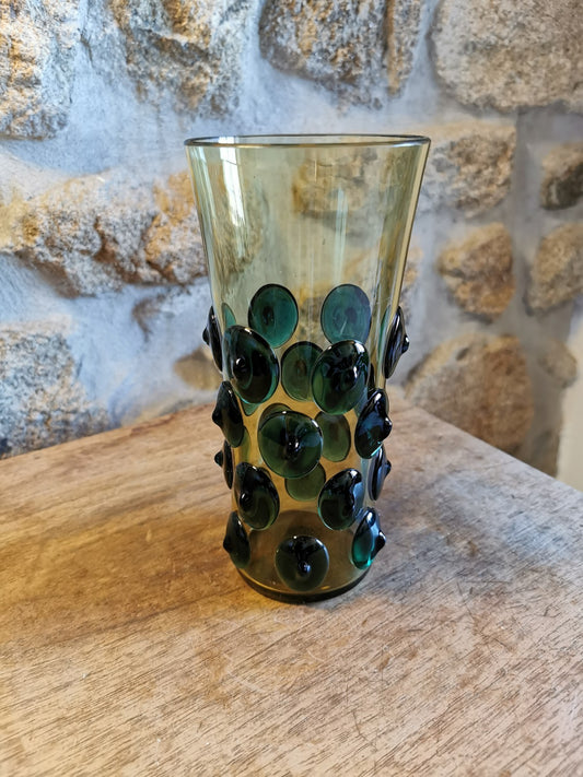 Superb Mid-Century or 1970s Vase, Very Beautiful Piece with Green Dot