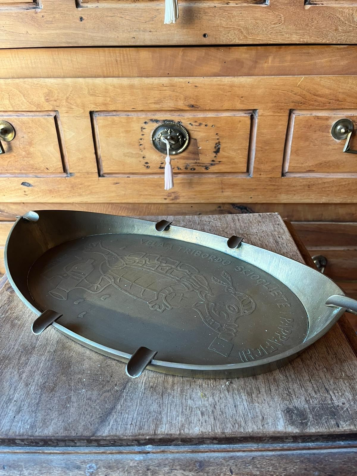 Superb Bronze Table Ashtray, Petrolini, Pirate Turtle. Very Heavy.