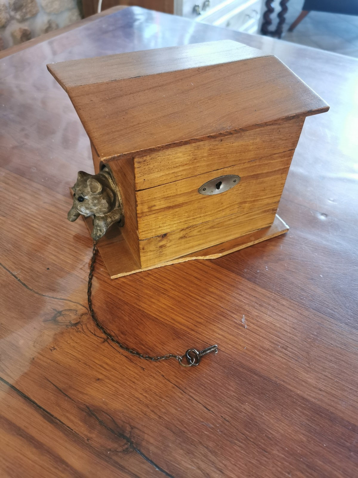 Superb Cigar Box / Humidor, Dog Kennel Design, French Made, circa 1880