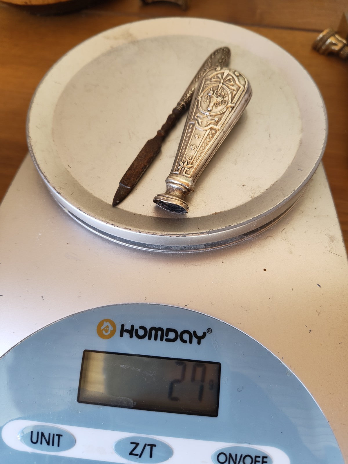 Two Silver Objects, Antique Seal and Small File