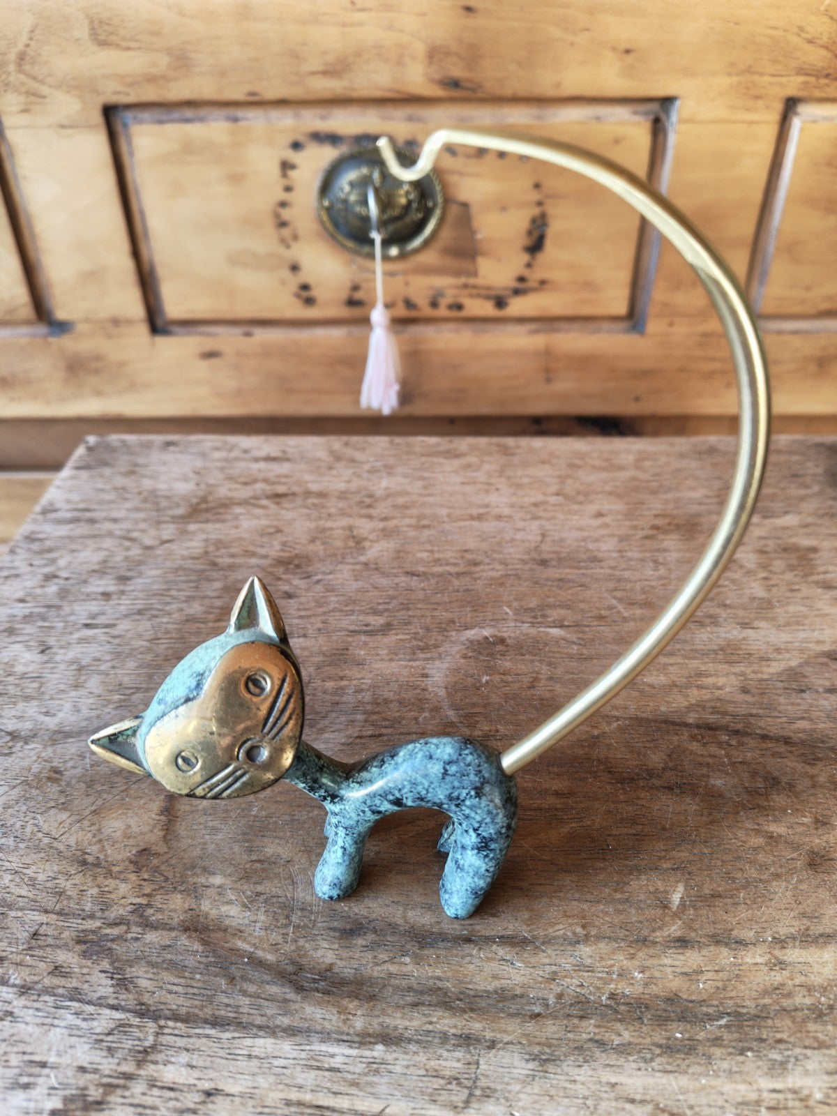Cat Ring Holder in Brass by Walter Bosse