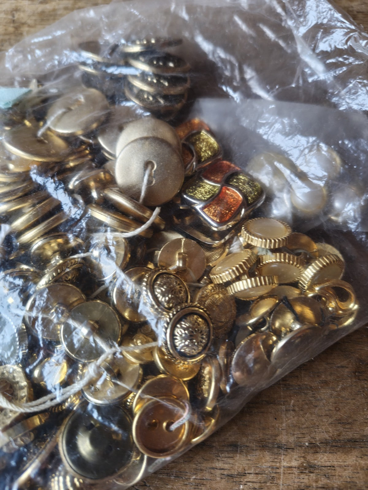 Large Lot of Bulk Vintage Gold Buttons France