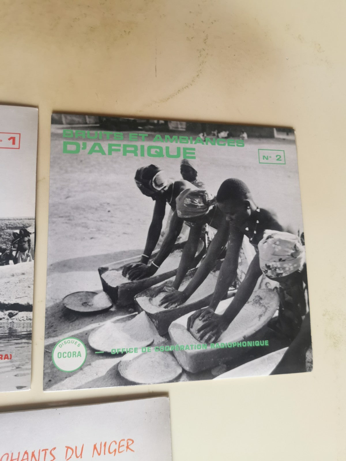 Lot of 3 Vinyl 45s, African Sounds & Atmospheres 1 & 2 and Rhythms...