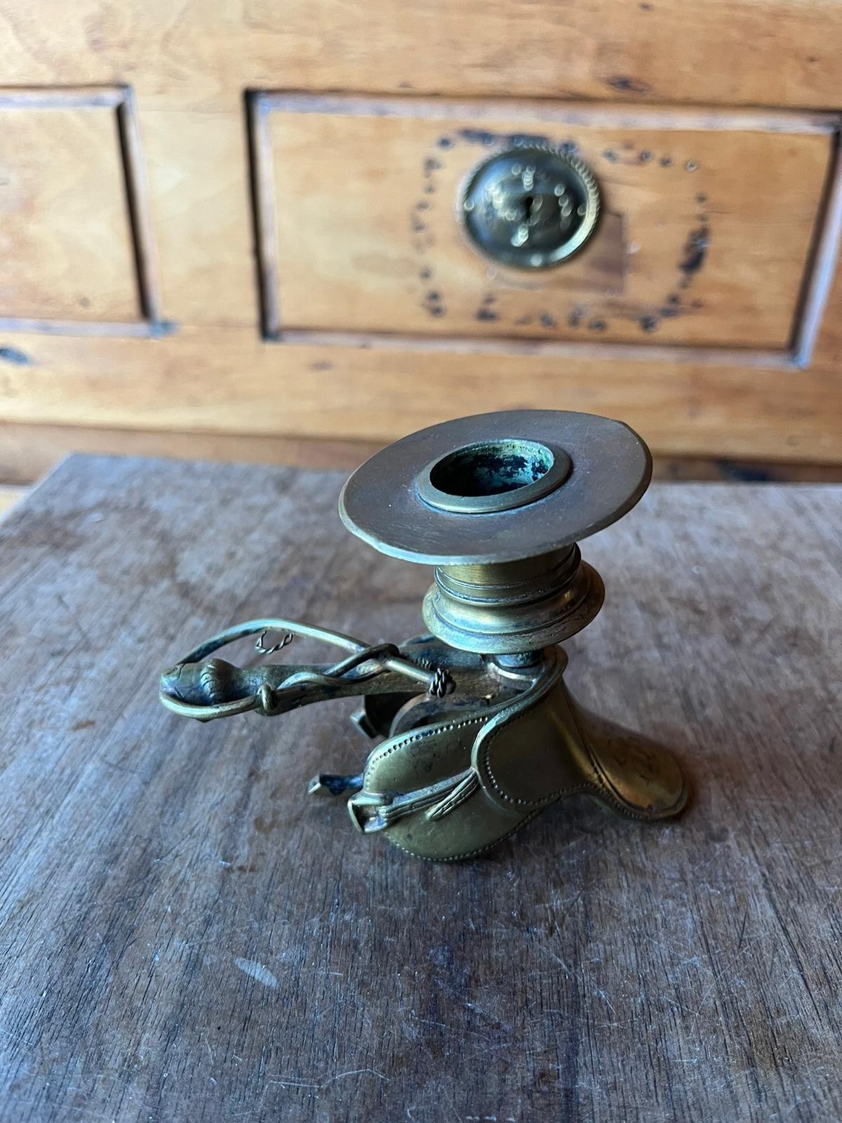 Bronze Horse Saddle Candleholder