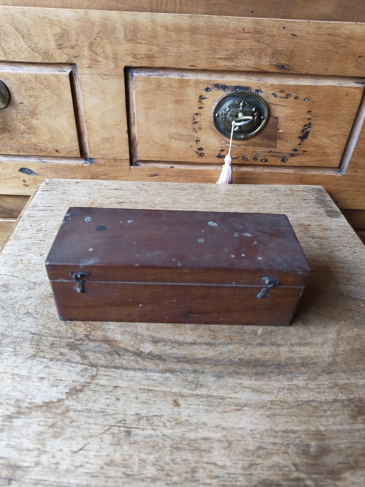 アンティークフランス製フィールド顕微鏡（箱入り）