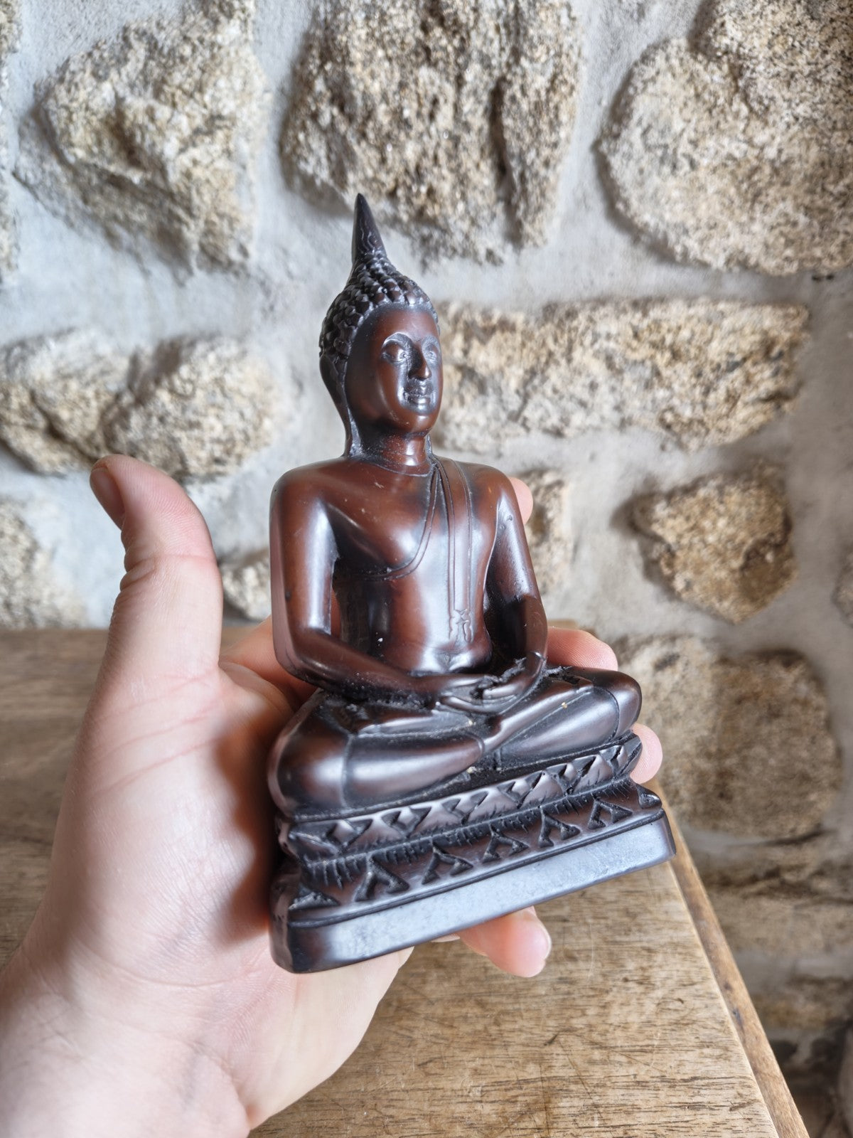 Seated Buddha Resin Statue, Good Condition
