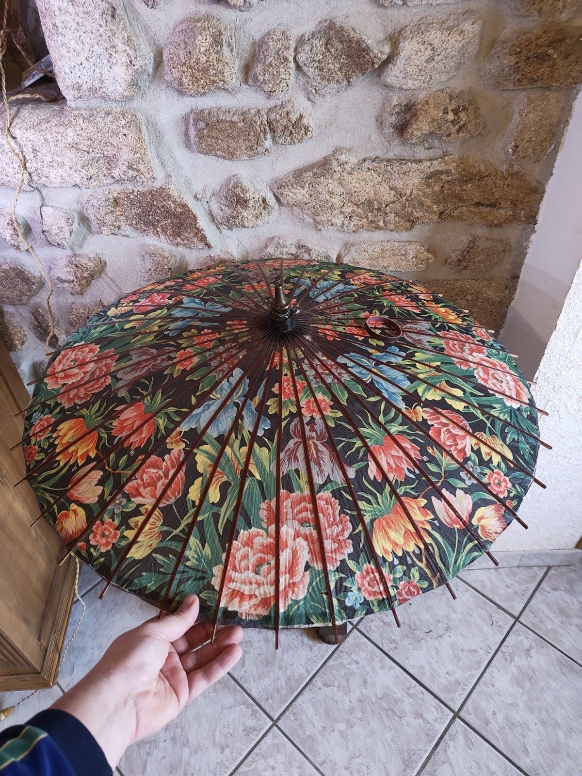 ヴィンテージの日本製日傘、状態良好、20世紀初頭