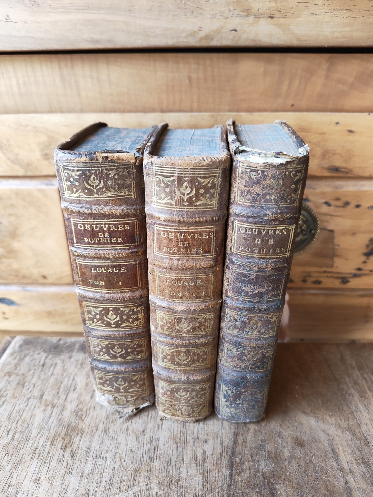 Lot of 3 Books, Works of Pothier, 19th Century, Paris