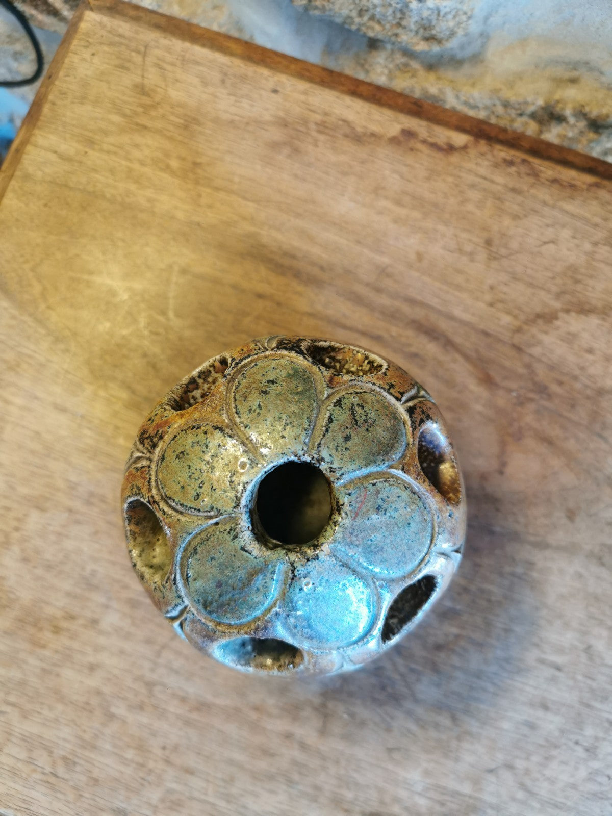 Superb Ceramic Flower Frog, Possibly JC Monange, Mid-Century France