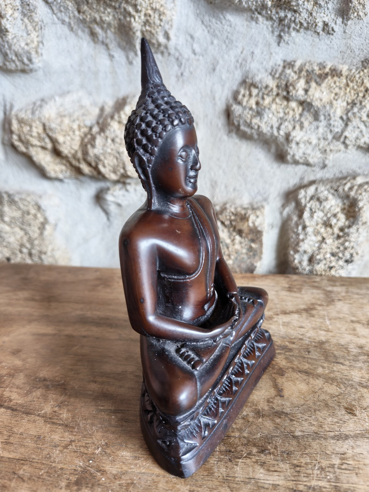 Seated Buddha Resin Statue, Good Condition