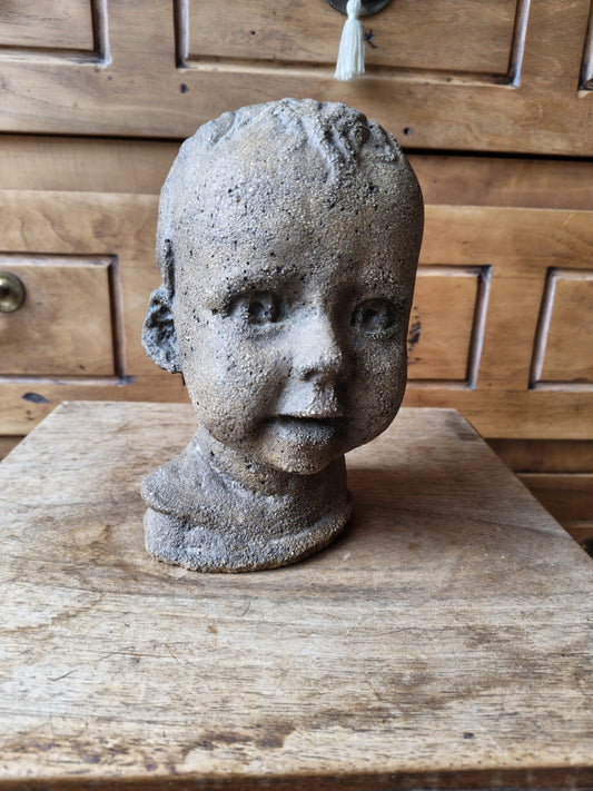 Large Antique Child Head Sculpture