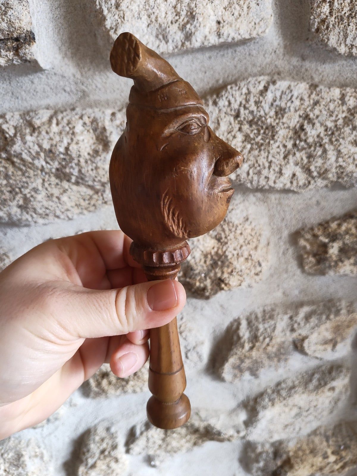 French Folk Art Nutcracker, Funny Character Head