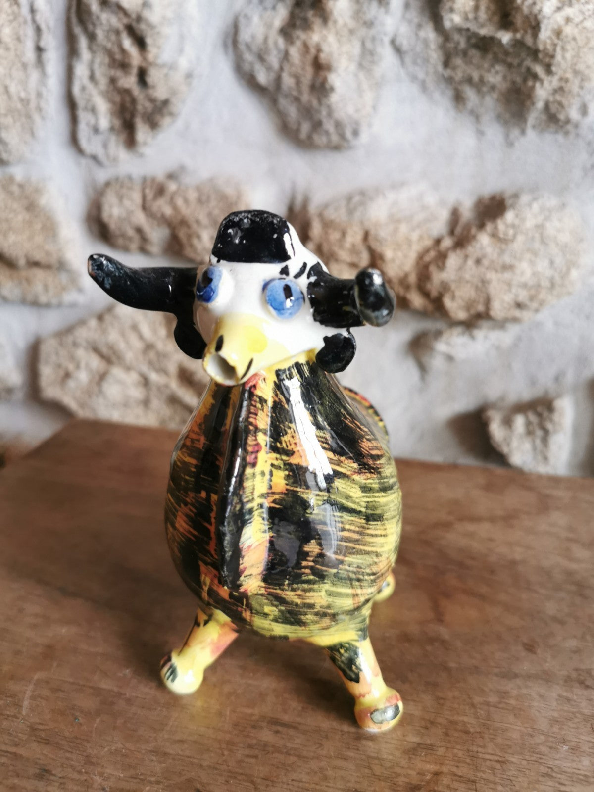 Charming Zoomorphic Oil Pitcher Cow/Bull Ceramic from Southern FRANCE...