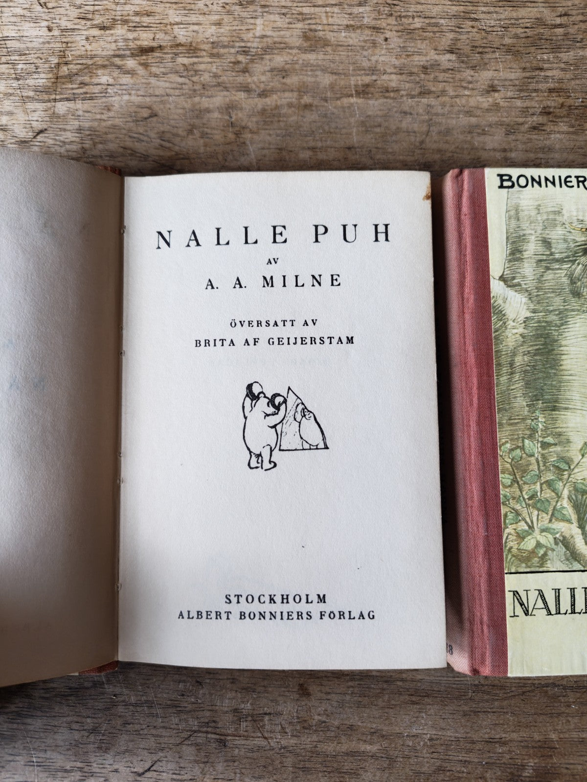 Two Books BONNIERS BARNBIBLIOTEK A.MILNE, WINNIE THE POOH AND WINNIE THE POOH'S CORNER