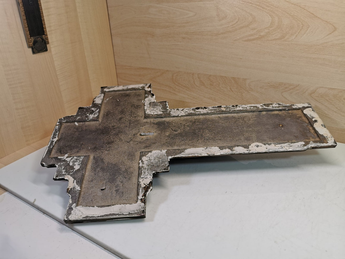 Superb Large Art Deco Metal and Mirror Crucifix