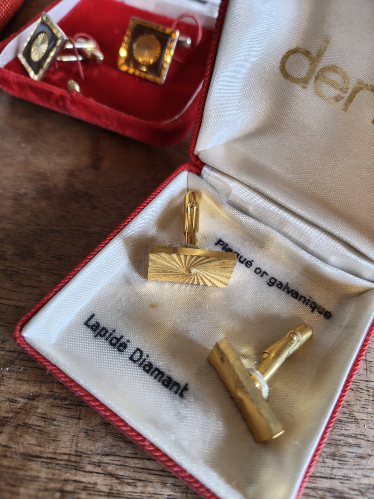 Nine Pairs of Cufflinks, Gold-Plated, French