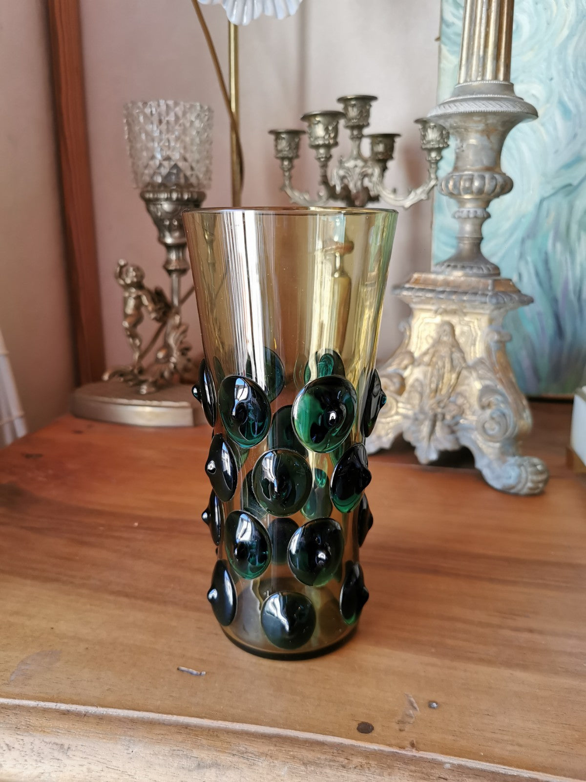 Superb Mid-Century or 1970s Vase, Very Beautiful Piece with Green Dot