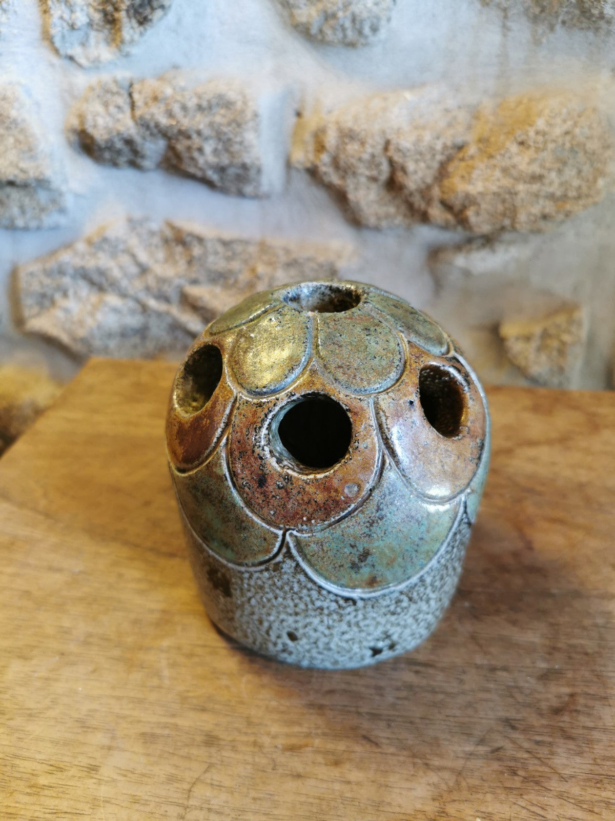 Superb Ceramic Flower Frog, Possibly JC Monange, Mid-Century France