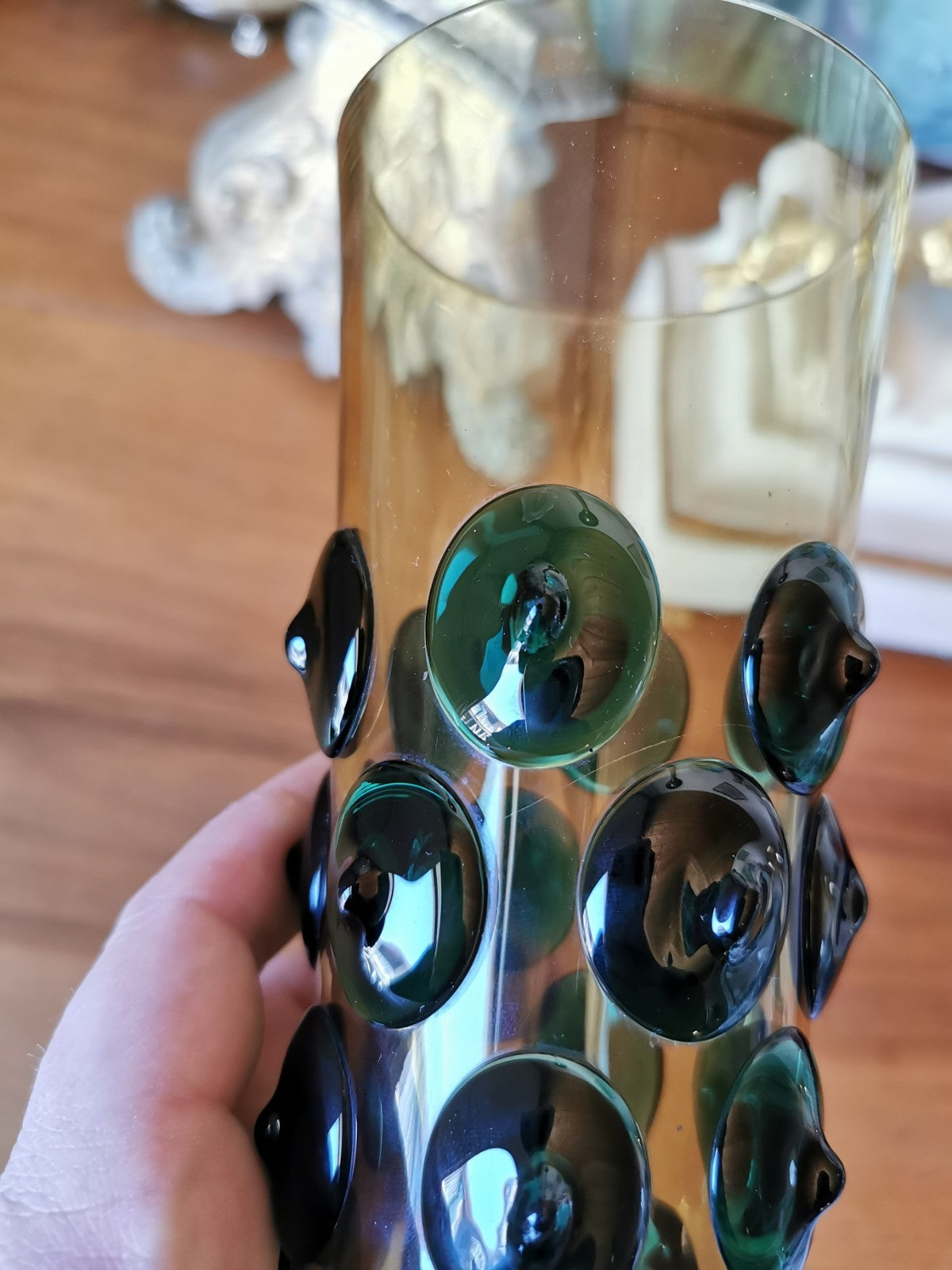Superb Mid-Century or 1970s Vase, Very Beautiful Piece with Green Dot