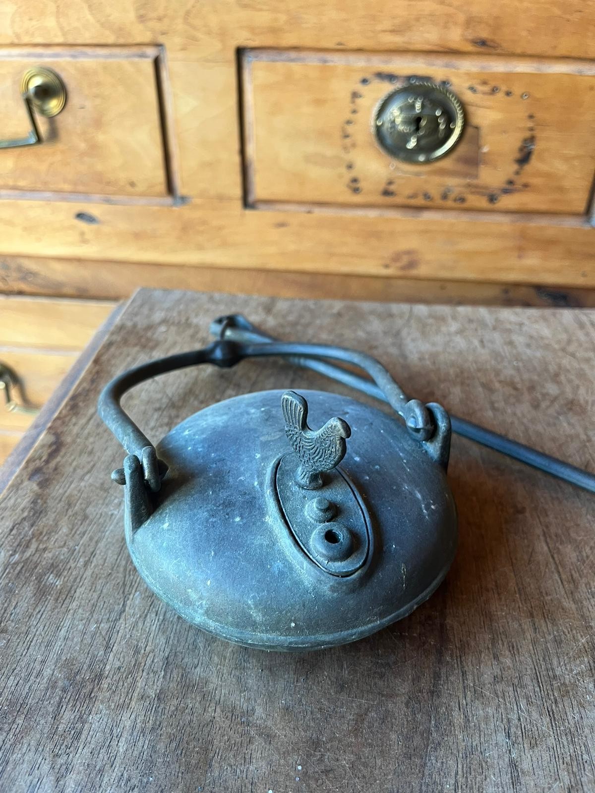 アンティーク 19 世紀 ルースター オイル ランプ、鉱夫用オイル ランプ