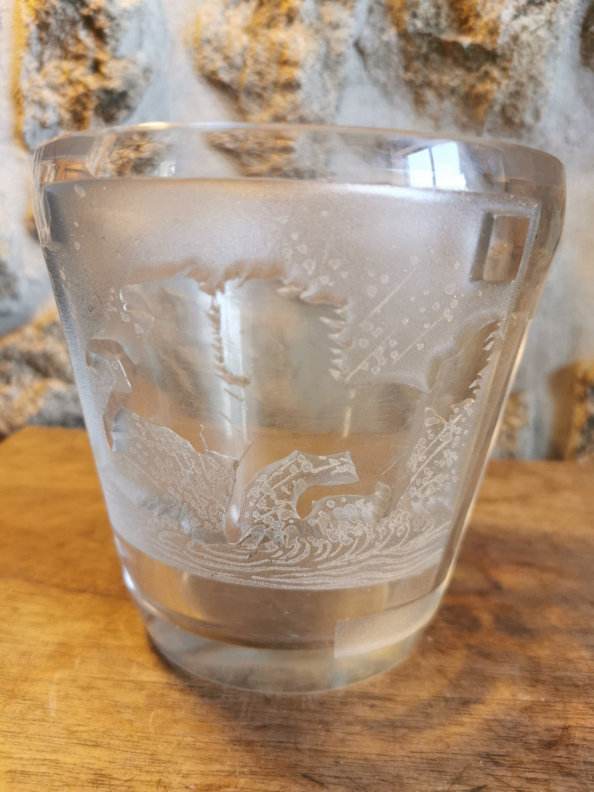 美しいリュネヴィル・ミュラーのアイスバケツ、馬、アールデコ