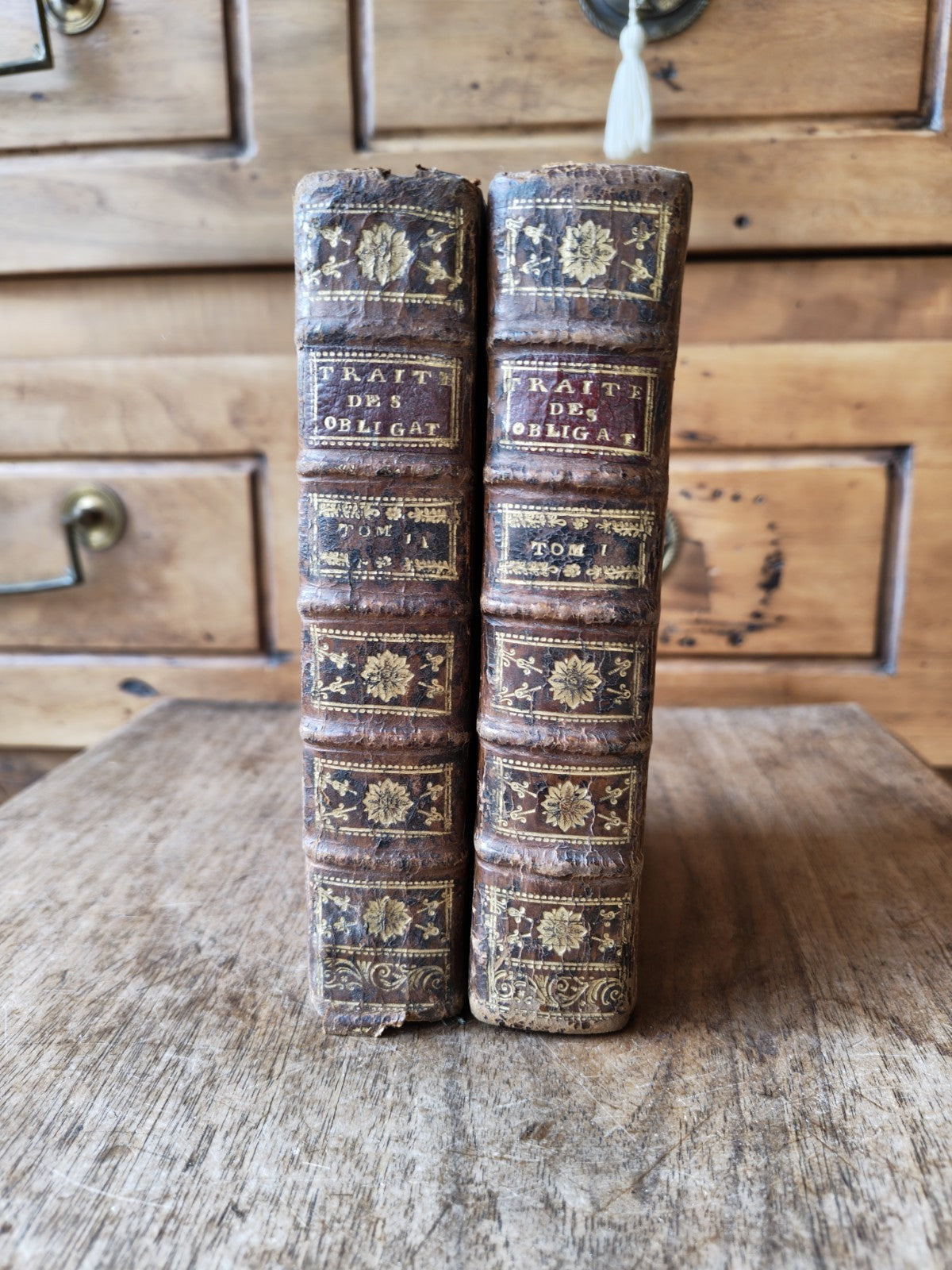 Lot of Two Books, Treatise on Obligations, 19th Century, Volumes 1 & 2